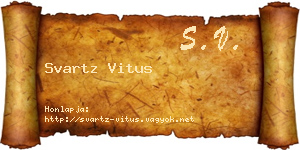 Svartz Vitus névjegykártya